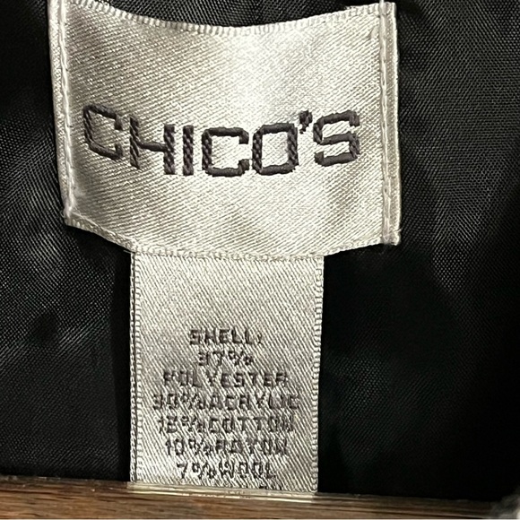 Chicos Blazer Coat Women Brn Tweed Plaid Button Band Collar Pocket Structure Sz3 - Picture 4 of 12